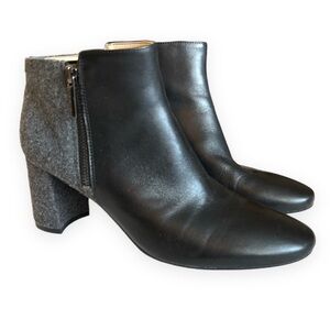 KARL LAGERFELD PARIS Black and grey wool ankle booties